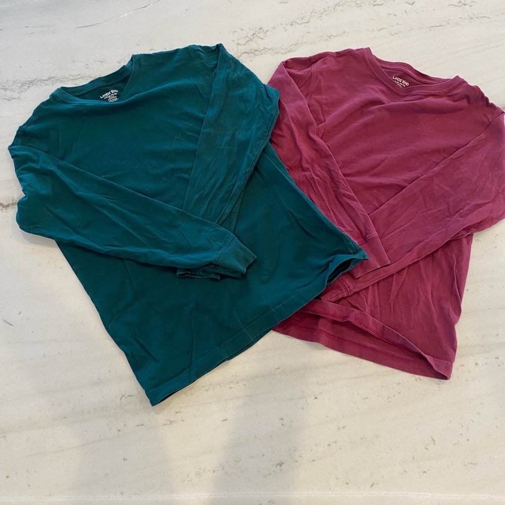 Lands' End Teal Long Sleeve Shirt